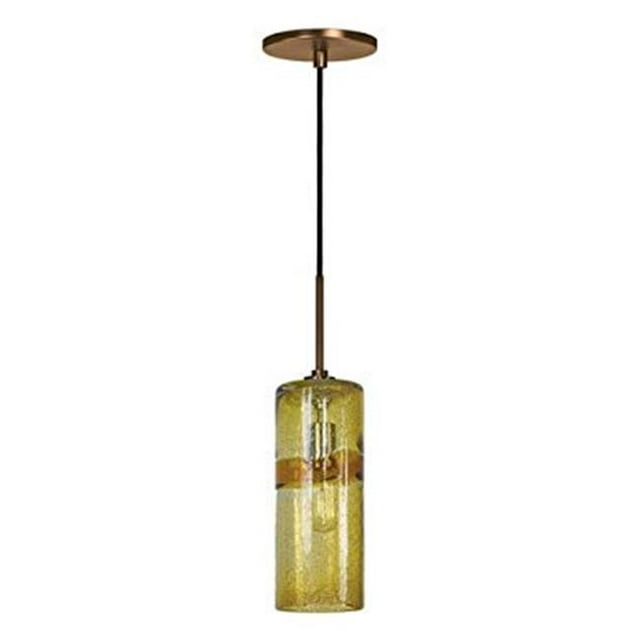 Jesco Lighting PD408-AM-BZ 1 light Line Voltage Pendant & Canopy with Bronze Socket, Amber