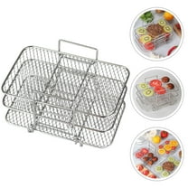 OFFIGAM Three Layer Stainless Steel Air Fryer Grill Rack Oven Accessory Silver