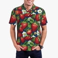 thumbnail image 3 of Rocae Strawberry2 for Men's Short Sleeve Polo Shirt, Quick Drying Performance Moisture Wicking Sports Men's Golf Shirt X-Large, 3 of 9