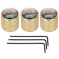 thumbnail image 1 of Uxcell Guitar Bass Dome Knobs Black Shell Top 6mm Gold Metal Volume Tone Control with Inner Hexagon Spanner 3 Pack, 1 of 6