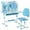 Blue, variant on Cixusio Kids Desk and Chair Set,Height Adjustable School Desk Chair Set with Book Stand, Foot Pedal, Partition Design, Storage Drawer for Study,Suitable Gift for Girls Boys(Blue)