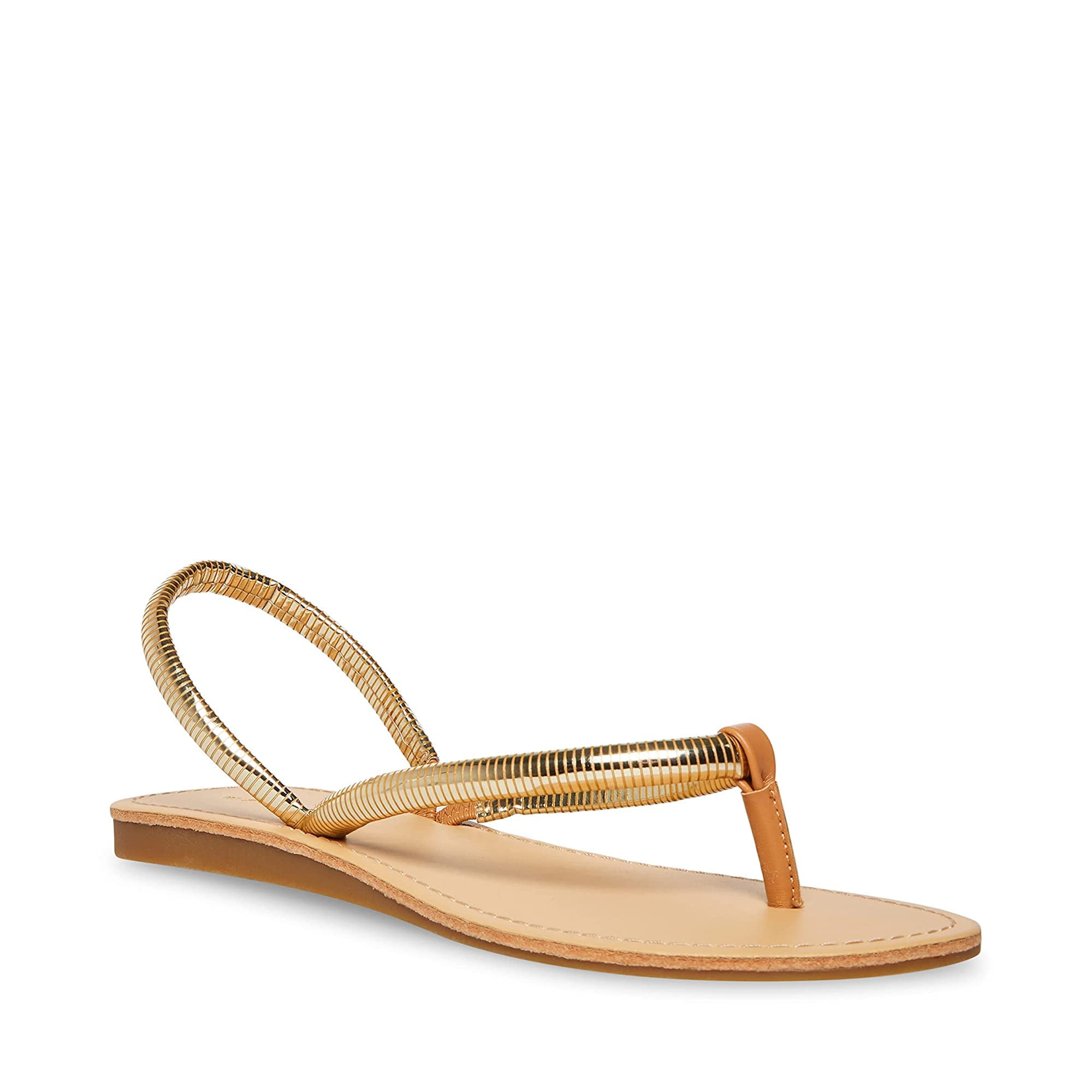 Gold flat flip flops best sale