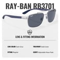 thumbnail image 5 of Ray-Ban RB3701 Rectangle Shaped Non-Polarized Sunglasses for Men - Includes Official RAYBAN Eyewear Kit - Ideal Formal & Casual Wear Sunglasses - Dark Grey Lens, 5 of 7
