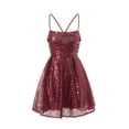 thumbnail image 6 of Lamuusaa Womenacute;s SummeDress Sleeveless Backless Cross Tie Up Sequins Spaghetti Strap Dress, 6 of 8