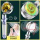 thumbnail image 2 of Cabezal de ducha de hélice, conjunto de alta presión, rotación de 360° con 1 filtro de agua libre, ventilador dorado, turbocompresor, lluvia pura, helix, ducha ecológica, 2 of 5
