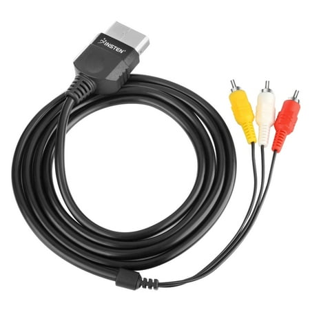 Insten Audio Video AV Cable For Microsoft Xbox, Black Insten Audio Video AV Cable For Microsoft Xbox, Black