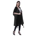 thumbnail image 3 of Moomaya Womens Georgette Shrug Open Front Long Sheer Coverup w/ Tassels, 3 of 7