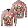 thumbnail image 3 of Happy Valentine’s Day Adorable Dachshund Puppy Holding Heart Balloon All Over Print 3D Baseball Jacket Wiener Dog Lover Gifts Idea Bomber Jacket Softball - 00030, 3 of 6