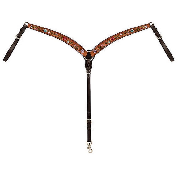 Weaver Turq Cross Floral Vine Breast Collar