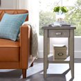 thumbnail image 2 of Leick Home 1-Drawer Solid Wood Laurent Side Table with Shelf, Smoke Gray Wash, 2 of 13