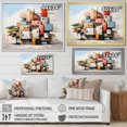 thumbnail image 4 of Designart "Vibrant Urban Cubism" Abstract Landscape Floater Framed Wall Art Living Room, 4 of 5