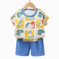 thumbnail image 5 of Summer Boys Girls 2 Piece Outfits Toddler Boy Clothes Sets Cute Skateboard Bear Print T-Shirt and Solid Shorts Outfit, 5 of 6