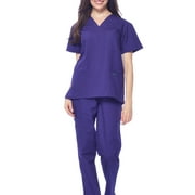 Dagacci Medical Uniform Unisex Scrubs Set Scrub Top and Pants