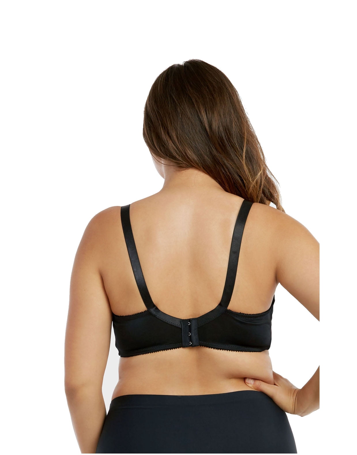 6 Pieces Wireless Lace Full Cup 3-Hooks No Padding Wire Free Bra (38D)