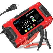10A E-FAST Smart Battery Charger for Lifepo4/Lead Acid 12V/24V, Car/Truck/AGM/Boat Battery Maintainer with Temp Compensation & Desulfator.
