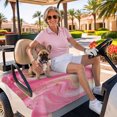 thumbnail image 3 of Golf Cart Seat Covers for 2 Seater,Marble Pink Microfiber Cart Seat Towel Blanket,Modern Abstract Artwork Luxury Golden Absorbent Breathable Non Slip Bench Seats Protector for Golf Course 51"x31", 3 of 9
