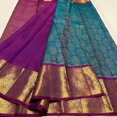 thumbnail image 2 of Designer Sari Bollywood Bridal Silk Saree Blouse South Indian Ethnic Ready Made With Unstitched Blouse, 2 of 5