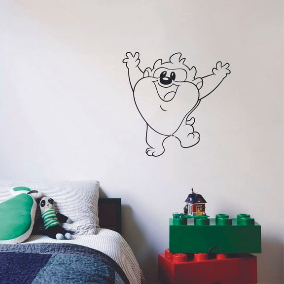 Looney Tunes Tazmanian Devil Happy Children Cartoon Wall Sticker Art Decal for Girls Boys Room Bedroom Nursery Kindergarten House Fun Home Decor Stickers Wall Art Vinyl Decoration Size (20x20 inch)