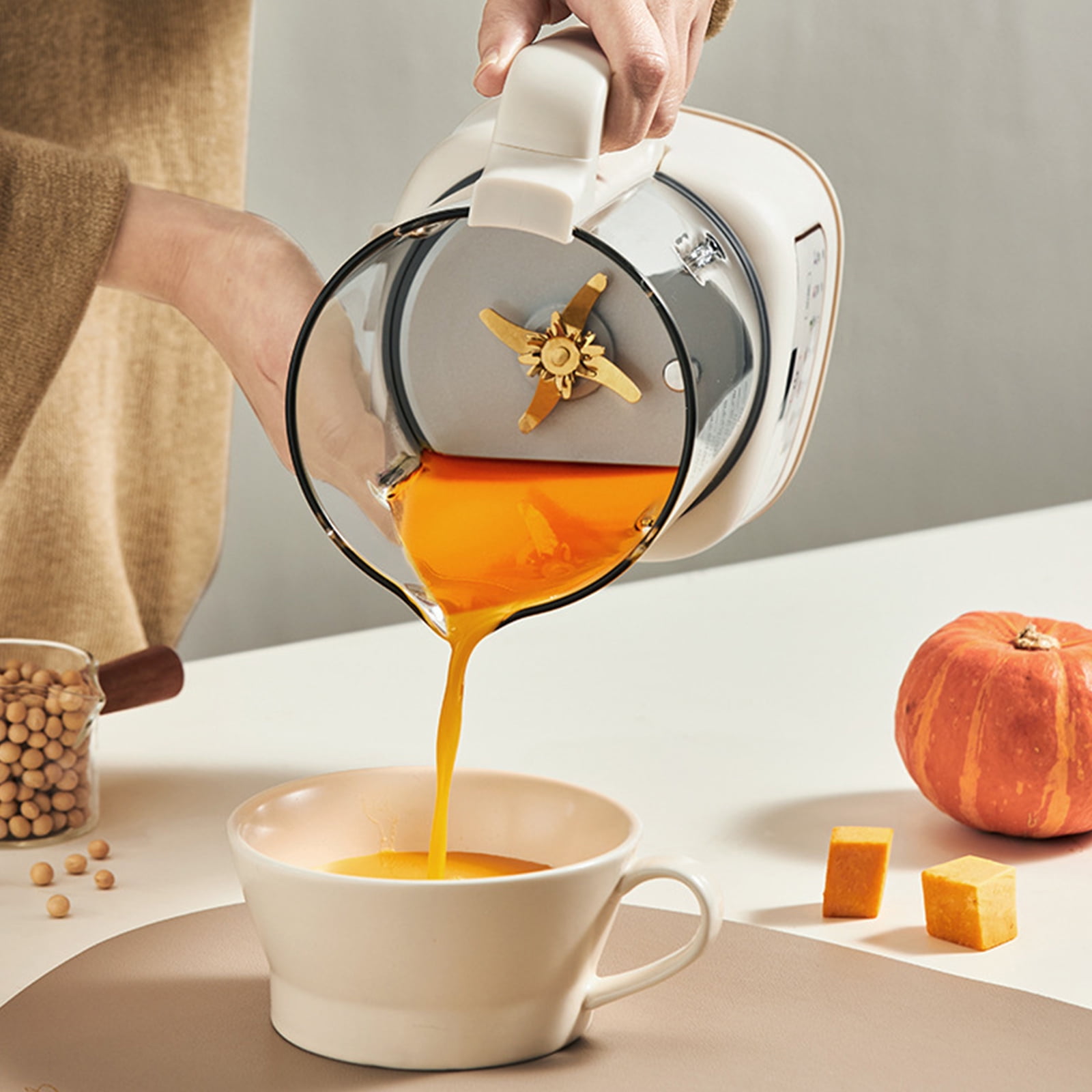 Nut Milk Maker Machine,Automatic Homemade Almond, Oat, Soy, Plant-Based Milk and Dairy Free Beverages, Almond Maker,White,1650ML