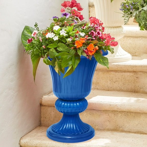 BrylaneHome Embry Urn Plastic Planter 14.5"W x 20"H