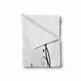thumbnail image 2 of Swan Soft Flannel Fleece Throw Blanket, Exquisite Black Swan River Calligraphy Style Illustration Minimalist Bird Theme, Cozy Plush for Indoor and Outdoor Use, 70" x 90", White Black, by Ambesonne, 2 of 6