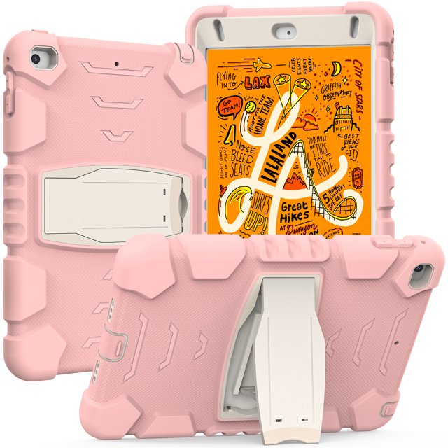 Case de tabletas para iPad Mini 4/Mini 5, caja protectora a prueba de choque de servicio pesado con Kickstand Ikkle iPad mini 4/mini 5