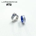 thumbnail image 6 of Two Rings Wedding Ring Sets Couples Rings 10kt White Gold Filled Blue Sapphire Cz Titanium band Engagement Ring, 6 of 10