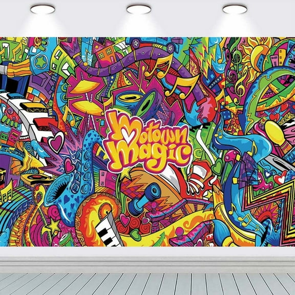 Motown Magic Party Supplies Backdrop Banner Poster Birthday Decorations Background for Photography Taspestry
