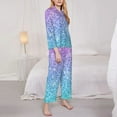 thumbnail image 4 of Junzan Multicolor Glitter Print Womens Pajama Sets,Long Sleeve Button Down For Women Pjs 2 Piece, 4 of 9