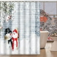 thumbnail image 2 of Cute Snowman Looking at Each Other in Snow Shower Curtain, Waterproof Fabric Bathroom Shower Curtain Set with 12 Hooks 72"X72", 2 of 6