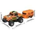 thumbnail image 3 of Mini RC Car, 1/64 Scale Mini Remote Control Truck with Trailer, 2.4Ghz & APP Remote Control, Rechargeable Alloy Shell Mini RC Cars with Lights, Steering Adjustable(Gray), 3 of 7