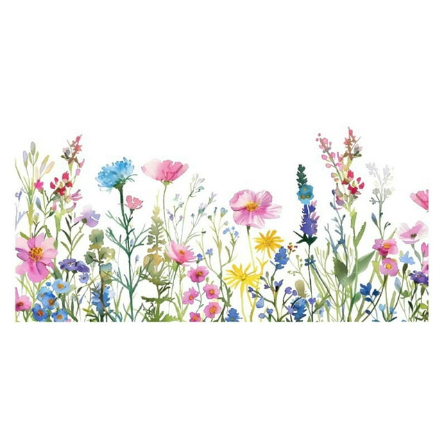 veasfak Flower Plant Window Glass Electrostatic Sticker Window Decorative Film for Home Type A