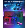 thumbnail image 3 of Wireless Keyboard and Mouse Combo, RGB Backlit, Rechargeable & Light Up Letters, Full-Size, Soft Typing, Sleep Mode, 2.4GHz Quiet Keyboard Set for Mac, Windows, Laptop, PC (Black), 3 of 10