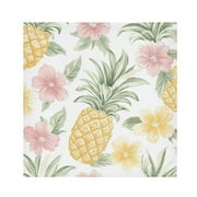 Satin Napkin Square 20 Inches Soft Smooth Decorative Napkins for Party Wedding Banquet and Dinner Floral Pineapple Pattern