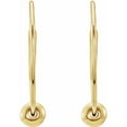 thumbnail image 2 of 14k Yellow Gold Polished Hoop Earrings With Bead Hoop Earring for Women - .3 Grams, 2 of 2