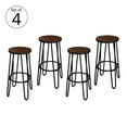 thumbnail image 2 of Lavish Home 24-Inch Barstools with Hairpin Legs, Dark Walnut, Set of 4, 2 of 8