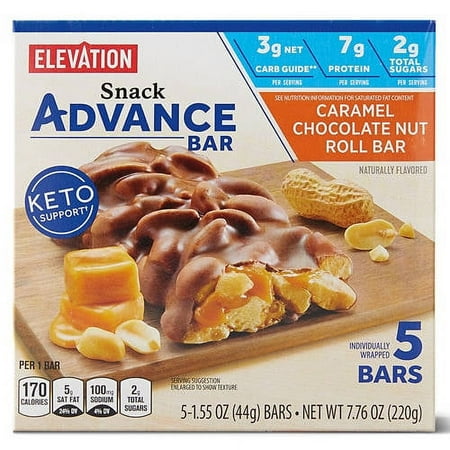 Elevation Caramel Nut Roll Bar, 5 count