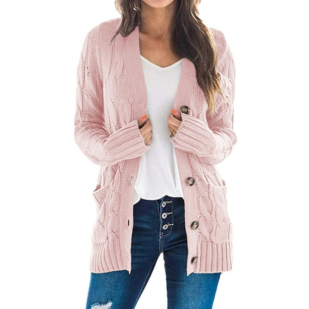 Selfieee Selfieee Women's Long Sleeve Cable Knit Sweater Open Front