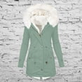 thumbnail image 2 of Baqcunre Women's Clothing, Womens Warm Winter Coats Thicken Lined Jacket Puffer Parka Hooded Jacket Mid Length Padded Down Snow Coats Valentines Day Gifts, 1Pc Cotton Jacket Mint Green 5XL, 2 of 3