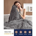 thumbnail image 5 of Anjee Faux Fur Shaggy Throw Blanket 50" x 60", Soft Reversible Fluffy Blanket for All Season, Plush Long Hair Throw for Sofa Bedroom Women Men, Gray, 5 of 9