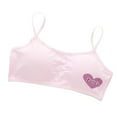 thumbnail image 2 of BLTIBY Cotton Girls Training Bra Cami Training Printed Bras for Teens with Spaghetti Straps Breathable Comfortable Fashion Bralette Pink 7-10 Years, 2 of 3