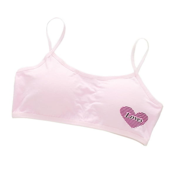 ZACPNCV Teen Girls Training Bras Sports Seamless Bra Removable Padding Pink Free Size