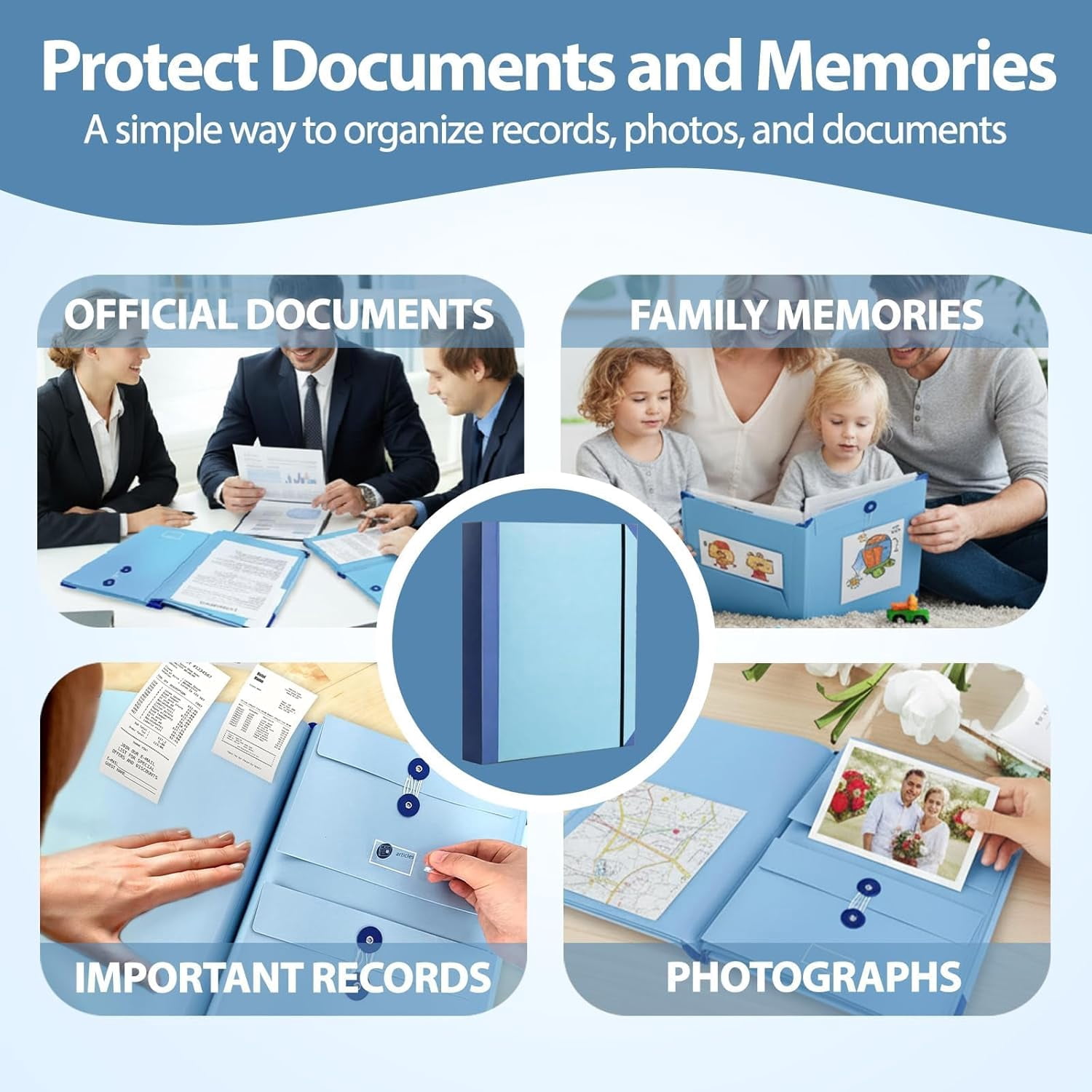 2026 New The Life Book Document Organizer Binder for Important Documents, in case i die Binder, Family Emergency Planner & End of Life Paper File Organizer with Labels (Blue)