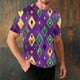 thumbnail image 1 of Ceisia Men's Loose Fit Mardi Gras Print T-shirt Short Sleeve Round Neck Festival Casual Daily Summer Tee Tops Purple M Gifts, 1 of 8