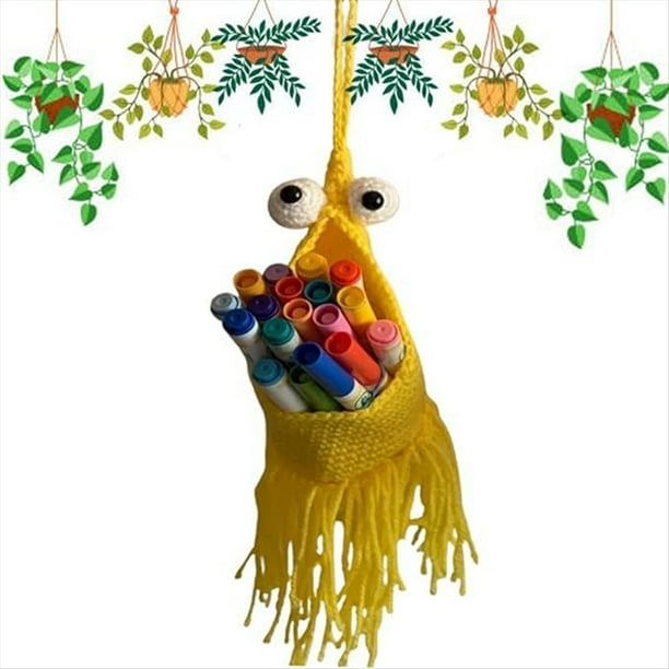 Colgador de Plantas Cesta de Macramé Colgante para Interiores, Colgador de Plantas de Macramé Mini Cesta de Almacenamiento Colgante Yip para Interiores, Púrpura