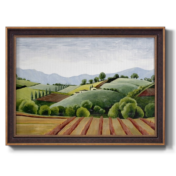 Tuscan Valley Sketch III Premium Framed Canvas- Ready to Hang