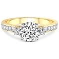 thumbnail image 4 of 5 Carat IGI Certified Round Shape Lab Grown Diamond Engagement Ring | 14K Yellow Gold |Trilogy Three Stone Diamond Ring | FG-VS1-VS2 Quality Friendly Diamonds, 4 of 5