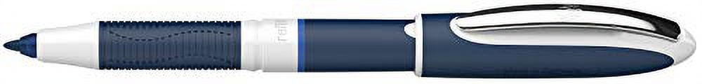 Schneider One Change Rollerball Pen, Refillable, 0.6 mm Ultra-Smooth Tip, Blue/White Barrel, Blue Ink, Box of 5 Pens (183703)
