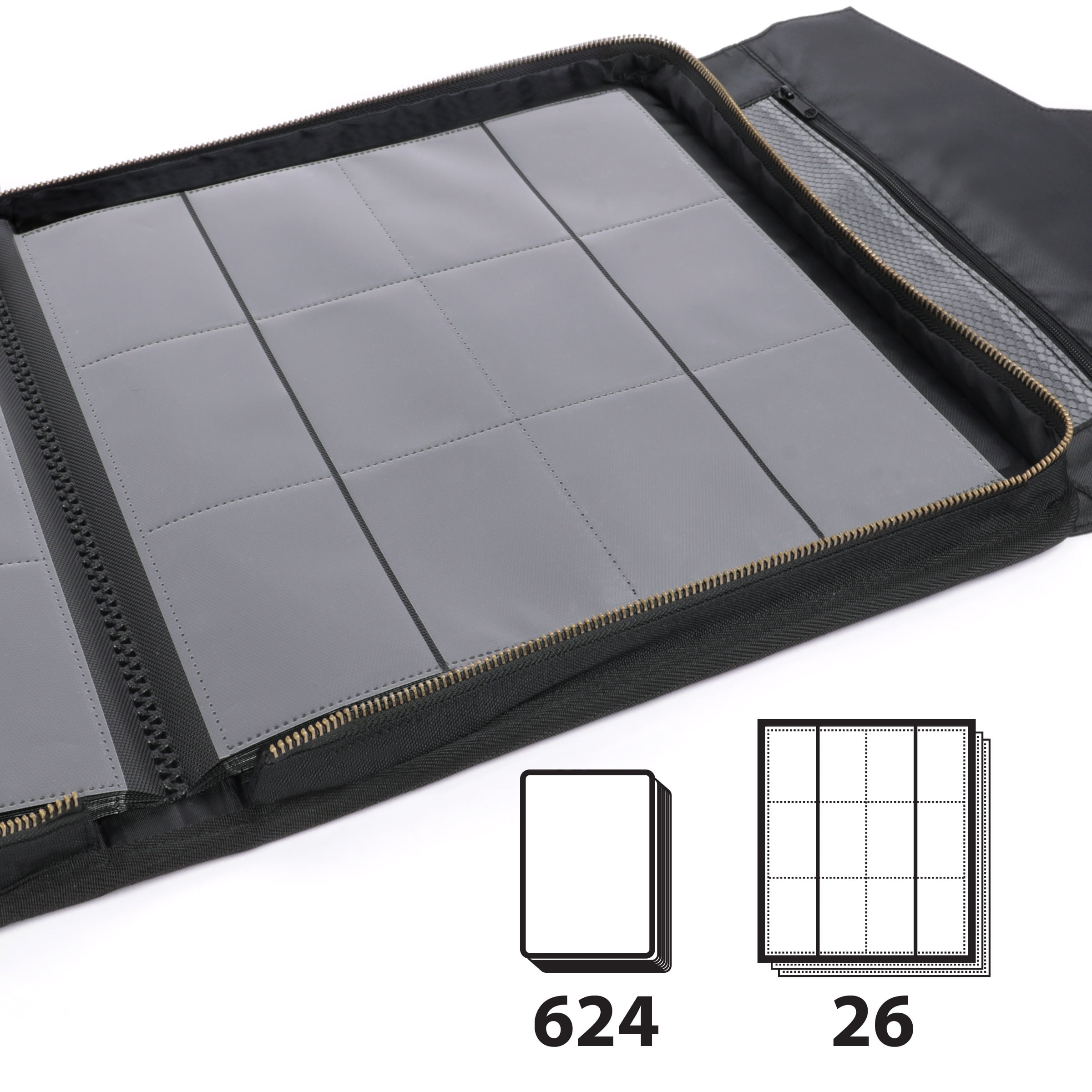 ENHANCE Trading Card Album, 12 Pocket Binder fits 624 Pokemon, MTG, Sports Cards