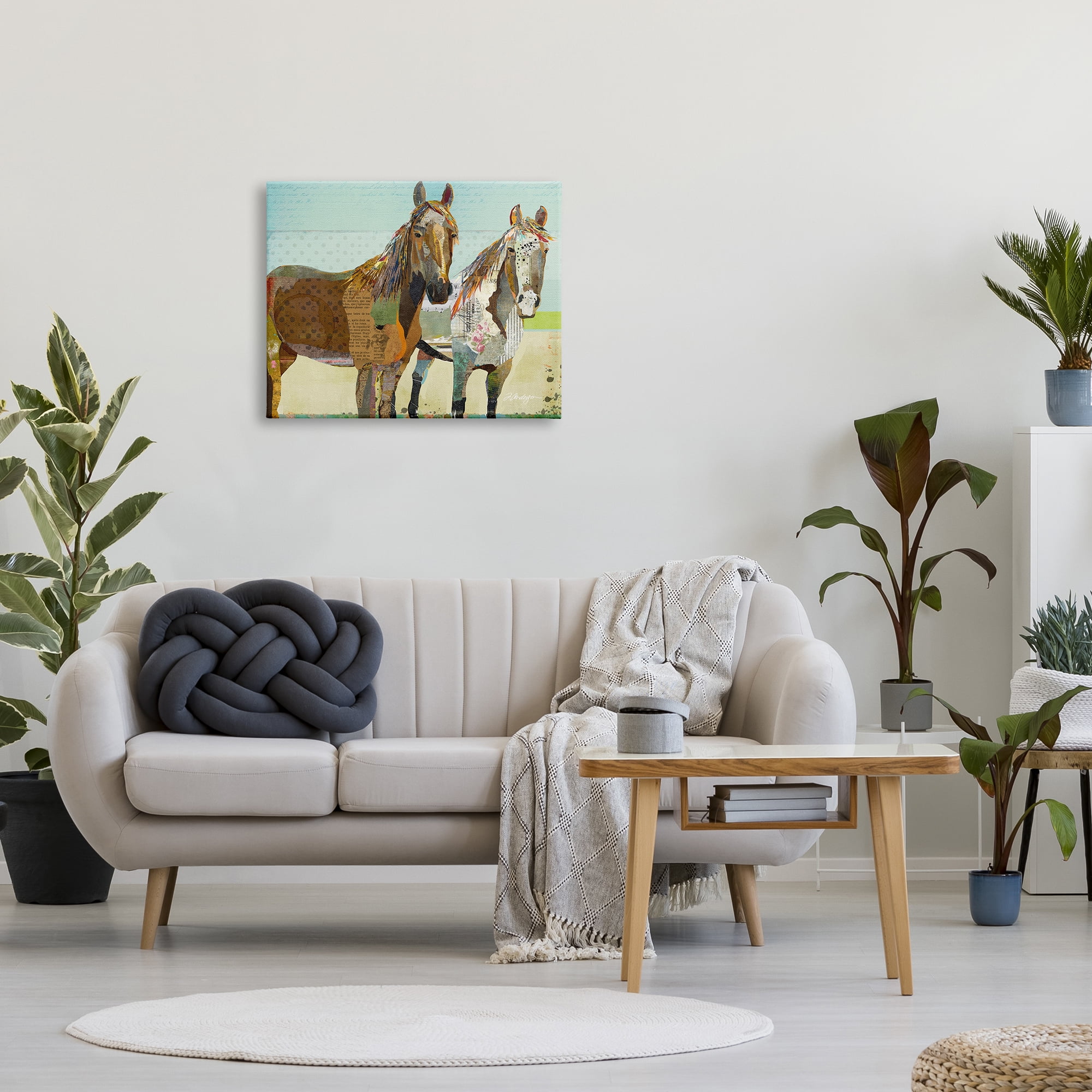 Stupell Industries Wild Farm Horses Layered Newsprint Collage Arrangement Graphic Art Gallery Wrapped Canvas Print Wall Art, Design by Traci Anderson